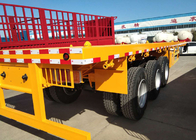 Container die de Vlakke Vrachtwagen van de Bed Semi Aanhangwagen met 3 Assen 30-60 Ton 13m draagt