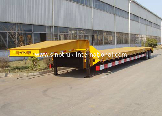 Vrachtwagen 12000*3000*6mm van de hoog rendement Semi Lage Flatbed Aanhangwagen 2 Assen 50 Ton