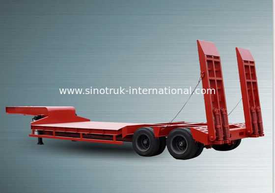 Vrachtwagen 12000*3000*6mm van de hoog rendement Semi Lage Flatbed Aanhangwagen 2 Assen 50 Ton