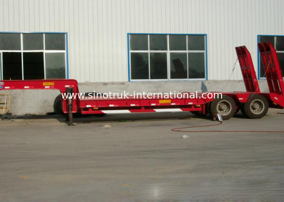 Vrachtwagen 12000*3000*6mm van de hoog rendement Semi Lage Flatbed Aanhangwagen 2 Assen 50 Ton