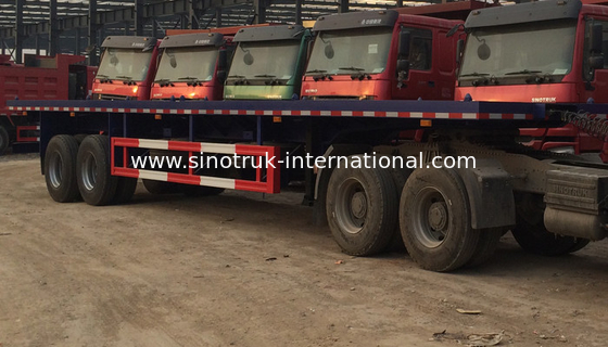 Container die Flatbed Semi Aanhangwagenvrachtwagen 3 Assen 30-60 Ton 13m dragen