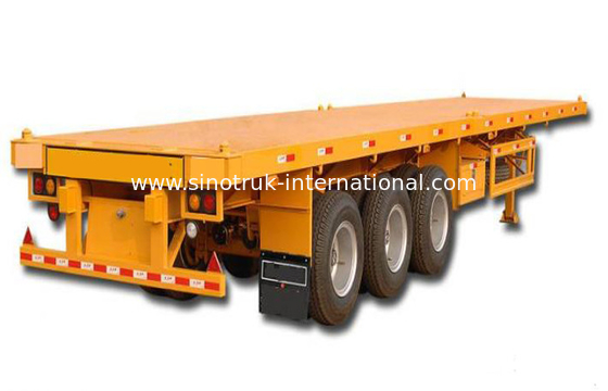 Flat-bed Semi Aanhangwagenvrachtwagen 3 Assen 50Tons 13m voor Containerlading