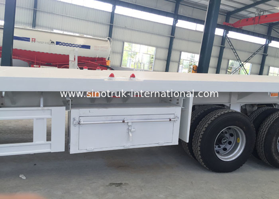 Flatbed Semi Aanhangwagenvrachtwagen 3 Assencontainer die Zware Materiaalaanhangwagen dragen