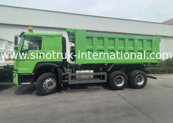 Sinotruk Howo Tipper Dump Truck Weichai 400Hp 6 × 4 Lhd Groen Midden Lifting