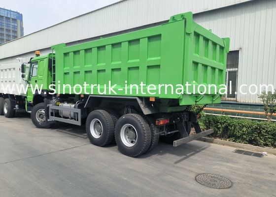 Sinotruk Howo Tipper Dump Truck Weichai 400Hp 6 × 4 Lhd Groen Midden Lifting