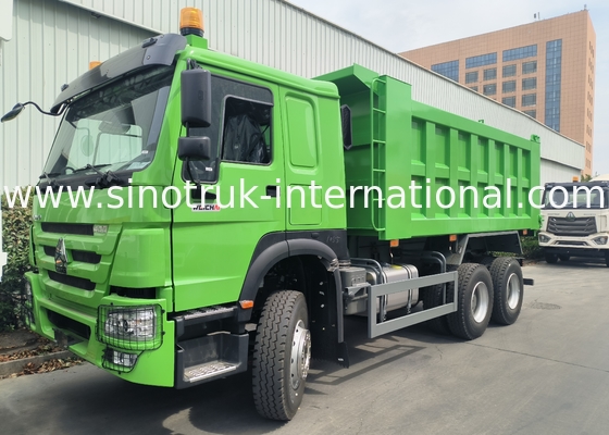 Sinotruk Howo Tipper Dump Truck Weichai 400Hp 6 × 4 Lhd Groen Midden Lifting