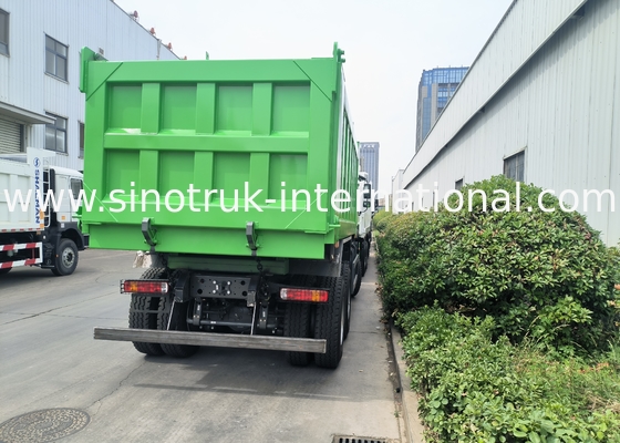 Sinotruk Howo Tipper Dump Truck Weichai 400Hp 6 × 4 Lhd Groen Midden Lifting