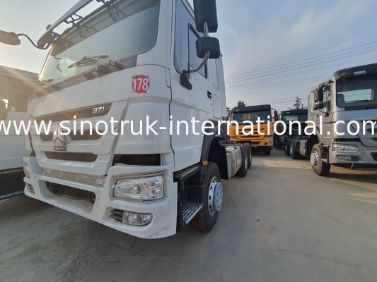 HOWO A7 Gebruikte trekkertruck LHD 6X4 Euro 2 371 pk met hydraulisch stuurwit