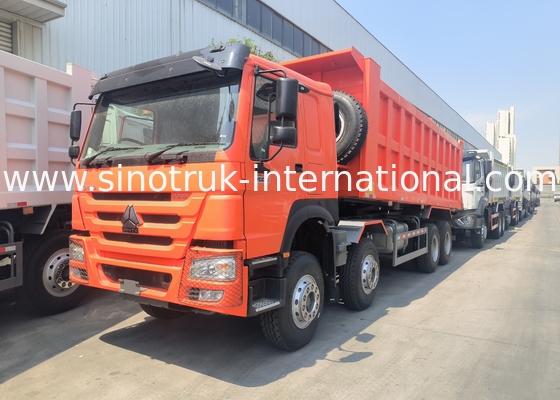 Sinotruk Howo Tipper Dump Truck 400HP 8 × 4 Rhd 12 Wielen Big Tray 7600mm