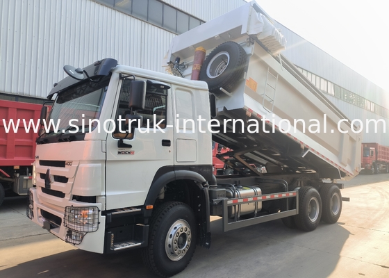 Sinotruk Howo Dump Truck 400 pk 6 × 4 U-vormige bak met automatische traan