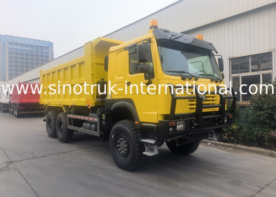 Sinotruk Howo Tipper Dump Truck 6 × 6 met vierwielaandrijving met 14,00R20 enkelband 380 pk