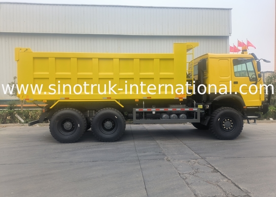Sinotruk Howo Tipper Dump Truck 6 × 6 met vierwielaandrijving met 14,00R20 enkelband 380 pk