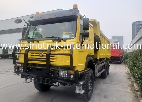 Sinotruk Howo Tipper Dump Truck 6 × 6 met vierwielaandrijving met 14,00R20 enkelband 380 pk