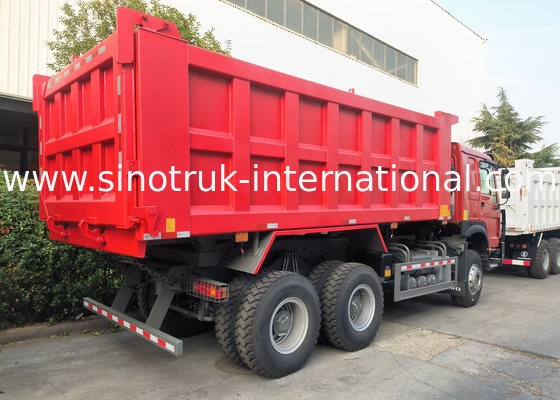 Sinotruk Howo Tipper Dump Truck 6 × 4 Lhd 10 Wielen Ghost Face Bumper Mijnbanden