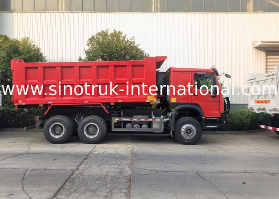 Sinotruk Howo Tipper Dump Truck 6 × 4 Lhd 10 Wielen Ghost Face Bumper Mijnbanden