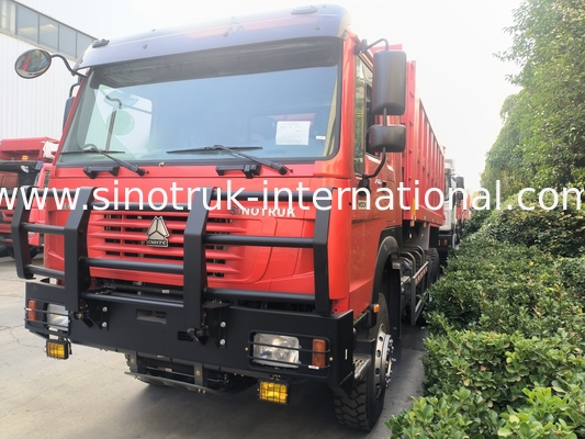 Sinotruk Howo Tipper Dump Truck 6 × 4 Lhd 10 Wielen Ghost Face Bumper Mijnbanden