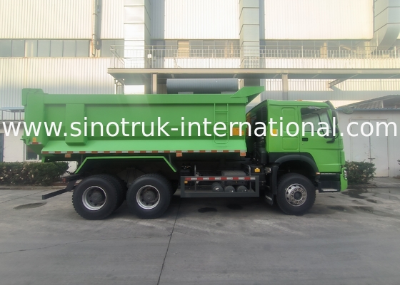 Sinotruk Howo Tipper Dump Truck 380HP 6 × 4 U-vorm Cargo Body Groen Kleur