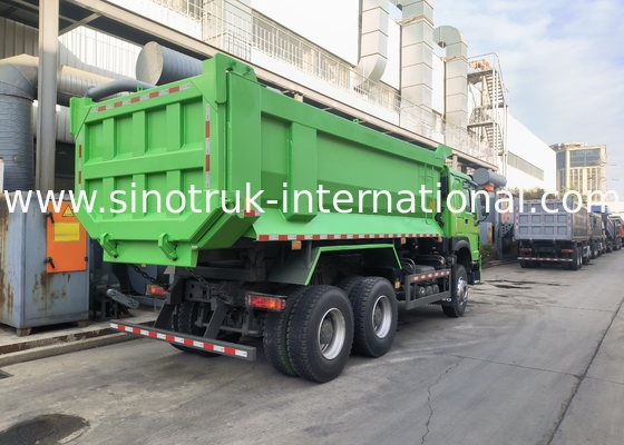 Sinotruk Howo Tipper Dump Truck 380HP 6 × 4 U-vorm Cargo Body Groen Kleur