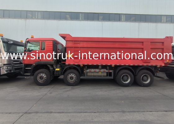 Sinotruk Howo Tipper Dump Truck Tx 400HP Euro 2 8 × 4 Lhd U-vorm vrachtdoos Rood