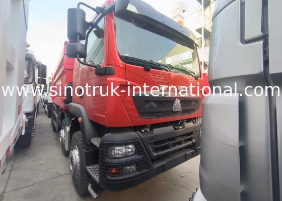 Sinotruk Howo Tipper Dump Truck Tx 400HP Euro 2 8 × 4 Lhd U-vorm vrachtdoos Rood