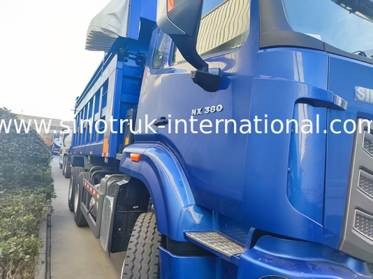 Krachtige veelzijdige HOWO 6x4 380HP blauwe dumptruck met 20CBM vierkante vrachtruck en waterdichte traan Flip Cove