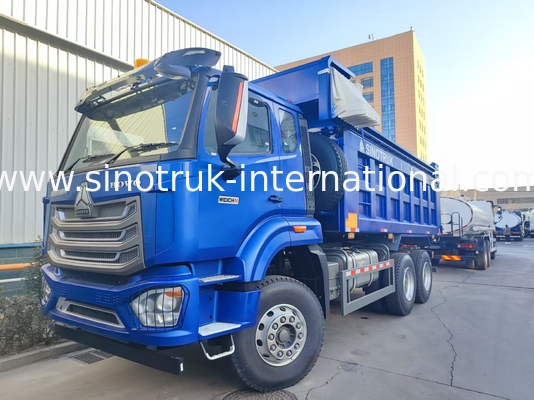 Krachtige veelzijdige HOWO 6x4 380HP blauwe dumptruck met 20CBM vierkante vrachtruck en waterdichte traan Flip Cove