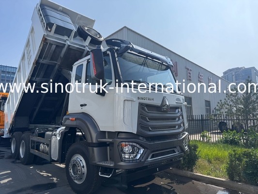 SINOTRUK HOHAN Howo Tipper Dump Truck Midden Lifting Weichai Motor 6 × 4 LHD rechthoekige vrachtbus Wit 19-20CBM