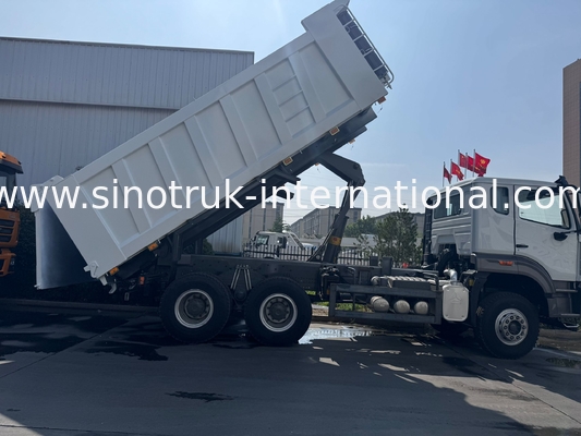 SINOTRUK HOHAN Howo Tipper Dump Truck Midden Lifting Weichai Motor 6 × 4 LHD rechthoekige vrachtbus Wit 19-20CBM