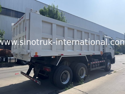 SINOTRUK Motor 371PK 6 × 4  LHD HOWO Kipperwagen  Wit 19-20CBM  Middenheffend