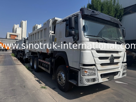 SINOTRUK Motor 371PK 6 × 4  LHD HOWO Kipperwagen  Wit 19-20CBM  Middenheffend