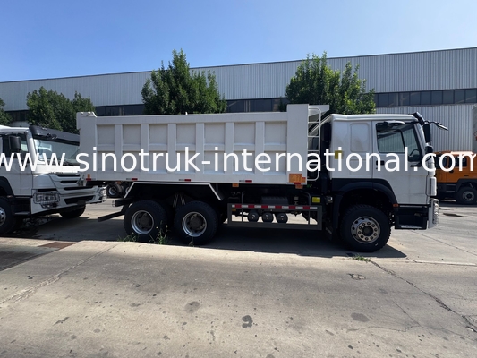 SINOTRUK Motor 371PK 6 × 4  LHD HOWO Kipperwagen  Wit 19-20CBM  Middenheffend