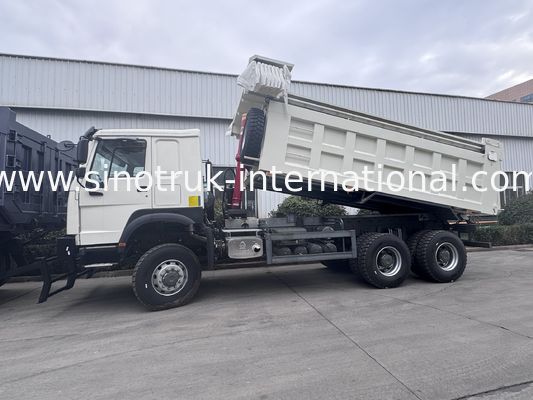 SINOTRUK 371HP   6 × 6  RHD HOWO Dump Truck  White 19-20CBM  Front Lifting Fully driven, with tarpaulin, Popular Model in Guyana
