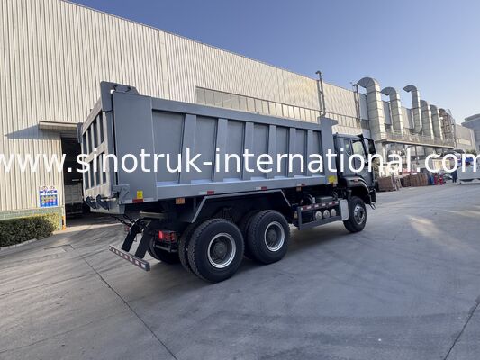 SINOTRUK HOHAN Nieuwe Howo Kipper Dumper Vrachtwagen Middenheffing 6 × 4 RHD Laadbak 19-20CBM Klant-aangepaste kleur Diamant Zilver 400PK