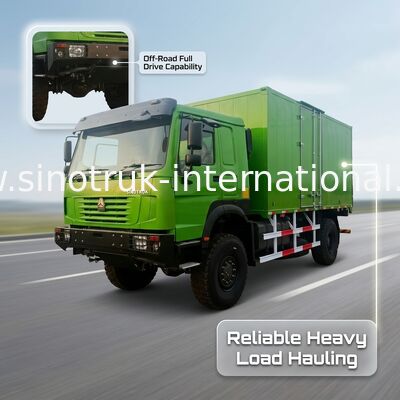 4X4 LHD Vrachtwagen met 5000*2300*2300 mm Vrachtbak en 16T Achteras voor Zwaar Transport