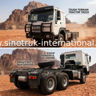 SINOTRUK 430 pk 6 × 4 trekker met militaire bumper
