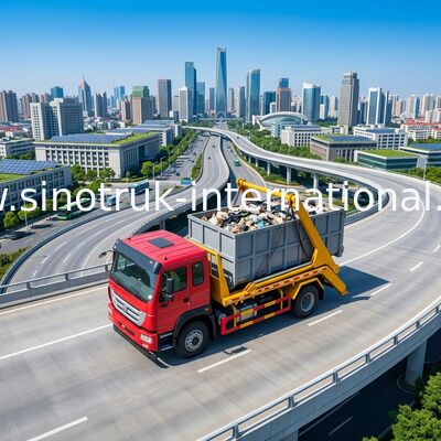 De Inzamelingsvrachtwagen van het Eco Vriendschappelijke Huisvuil, van het het Voedselafval van het Schommelingswapen de Inzamelingsvoertuigen