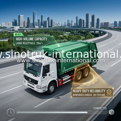 De Inzamelingsvrachtwagens van het hoog rendementafval/de Vrachtwagen van de Huisvuilstortplaats 18 - 20 Ton