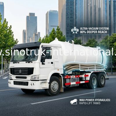 Vrachtwagen van de hoog rendement17cbm LHD 336HP de Vacuümriolering voor Stedelijke Regenputten