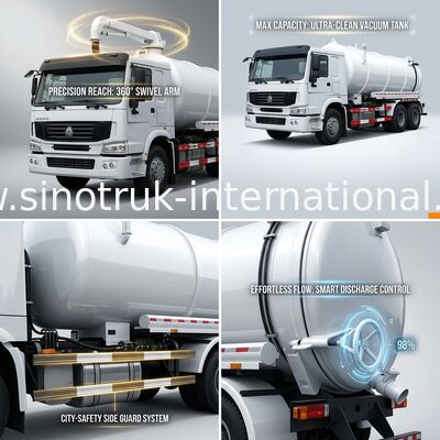 De lage van de het Materiaalvacuümpomp van het Brandstofverbruikriool Schoonmakende Vrachtwagen 6X4 Euro2 336HP