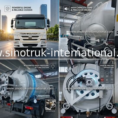 De Sceptische put die van de de Zuigingsvrachtwagen van de vacuümpompriolering 16CBM LHD 290HP schoonmaakt