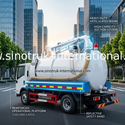 De Vrachtwagen van de de Rioleringszuiging van SINOTRUK HOWO voor Hygiëneonderneming 5-6CBM LHD 4X2 Euro2