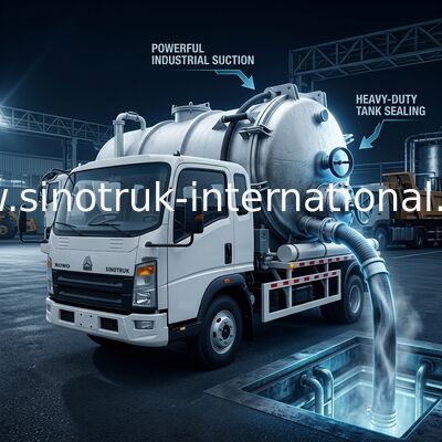 4*2 Aandrijving HOWO Rioolzuigwagen: 6m³ Tank, 160PK, 8.00R20 Banden, Lichtgewicht Rioolwagen, Efficiënt Sanitatievoertuig