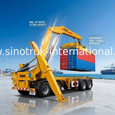 SGS Vrachtwagen Opgezet Kranenmateriaal voor 3 Assen Semi Aanhangwagen die 40ft Container opheffen
