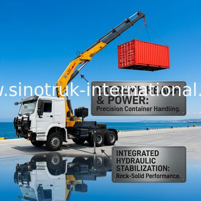 SINOTRUK de tractorvrachtwagen zette Hydraulische Kraan 6X4 LHD 336HP XCMG 12 op Ton Kraan