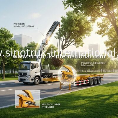 20ft 40ft Vrachtwagen Opgezette Kraan Zijlader Sidelifter, Semi Aanhangwagen van de Container de Zelflading