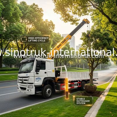 4X2 LHD-de Vrachtwagen zette Telescopische Boomkraan 5 Ton voor Brugtechniek op