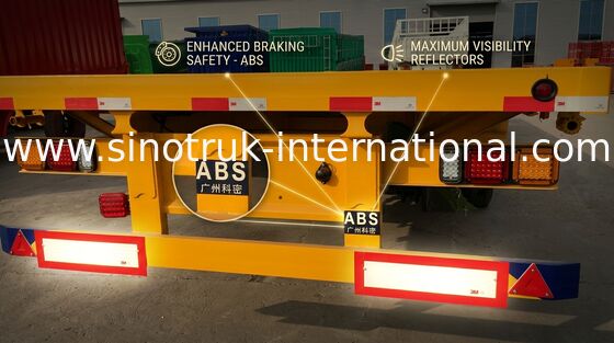 30 Ton Loading Three Axle Flatbed Aanhangwagen Dragende Bulklading