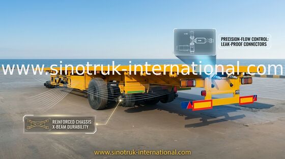 500mm Volledige Aanhangwagen van het Straal de Vlakke bed met Front Cargo Truck