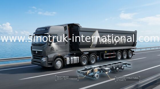 Hydraulische Zware de Opslagdozen van de Materiaal Flatbed Semi Aanhangwagen voor Mijnbouw