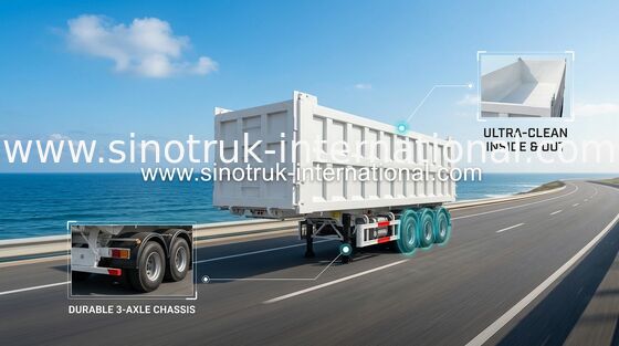 Van de de Aanhangwagenvrachtwagen van het ladingsnut de Semi van de Opslagdozen Normale Opschorting in Wit